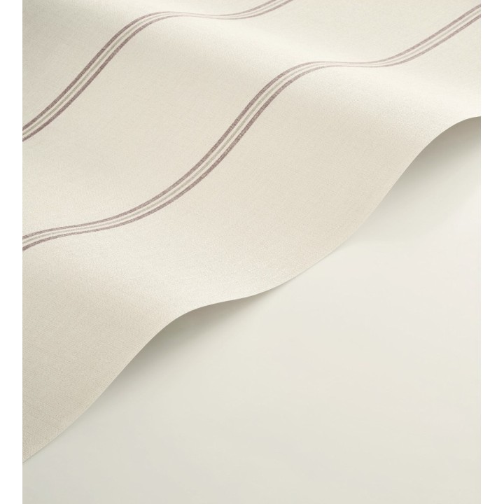 Papel pintado de rayas rojo oxblood fondo tejido de lino - Colmar Lined 684517