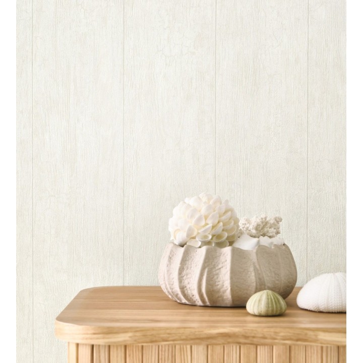Papel pintado madera decapada beige clara rústica - Hadson Boards 684520