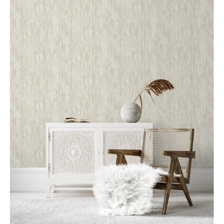 Papel pintado madera decapada beige tostada rústica - Hadson Boards 684521