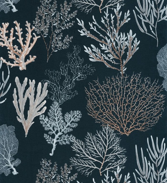 Papel pintado de corales marinos texturizado en tejido fibras de lienzo - Baltic Forest 684530