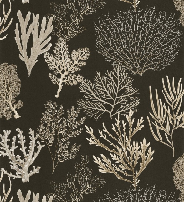 Papel pintado de corales marinos texturizado en tejido fibras de lienzo - Baltic Forest 684533