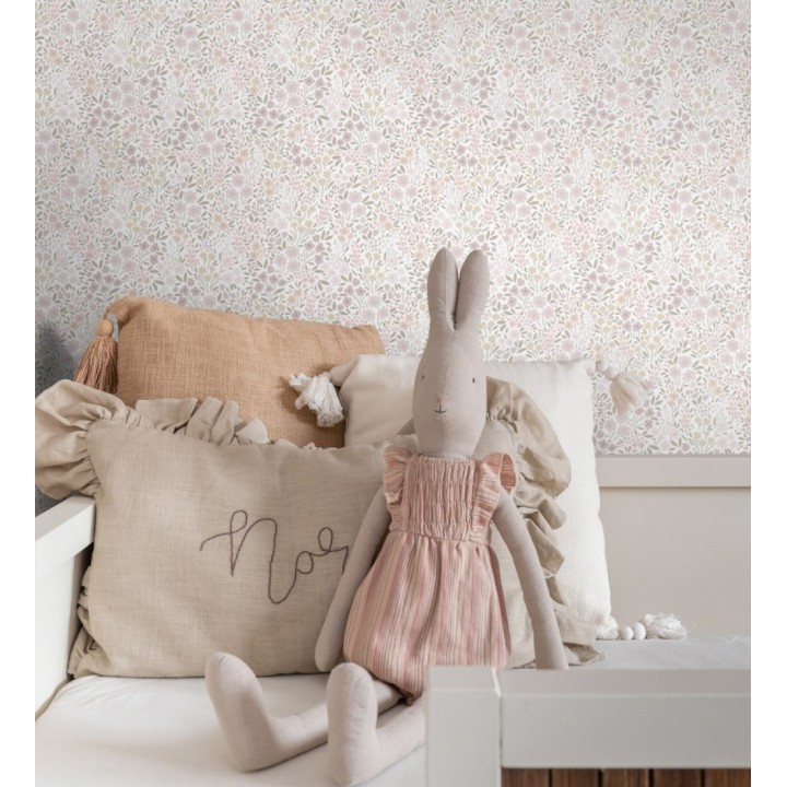 Papel pintado liberty floral mini tonos rosa empolvado - Alina Dainty 684536