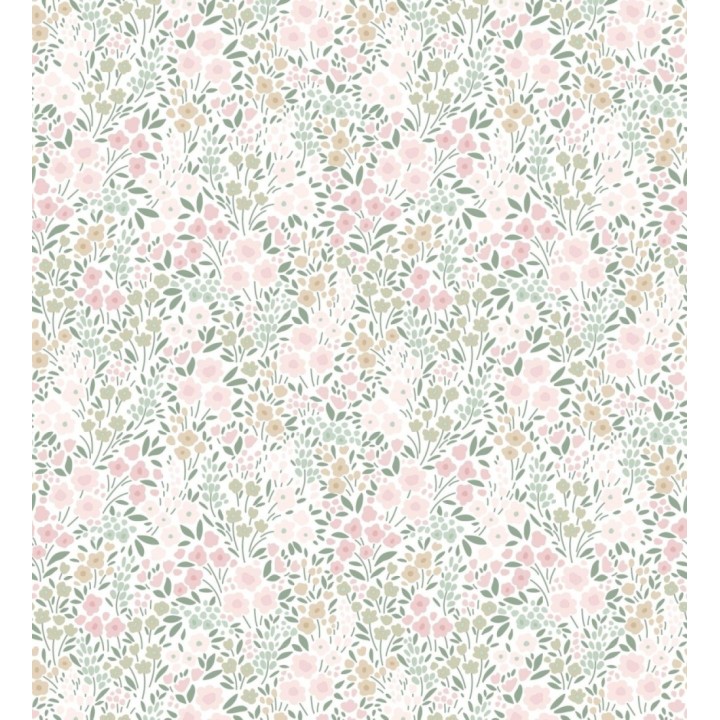 Papel pintado liberty floral mini tonos rosa y verde - Alina Dainty 684537