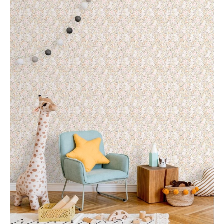 Papel pintado liberty floral mini tonos rosa y ocre - Alina Dainty 684538