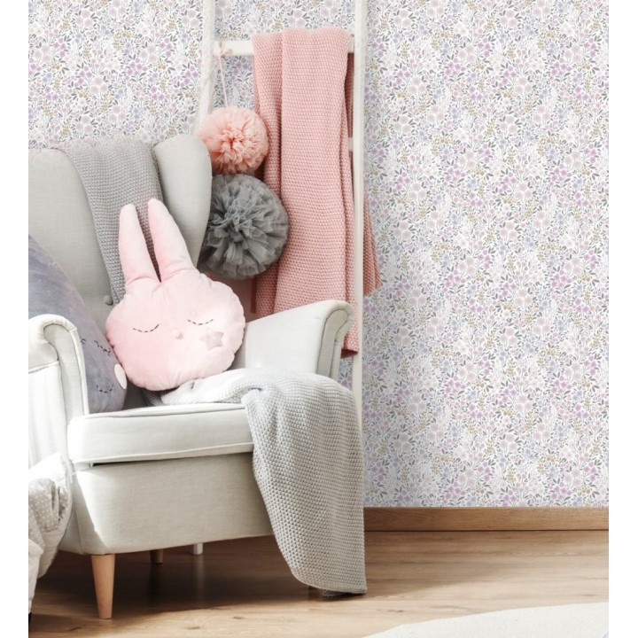 Papel pintado liberty floral mini tonos violeta - Alina Dainty 684539