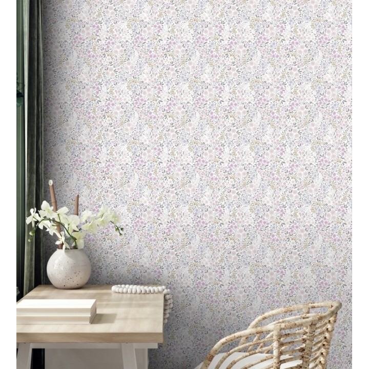 Papel pintado liberty floral mini tonos violeta - Alina Dainty 684539