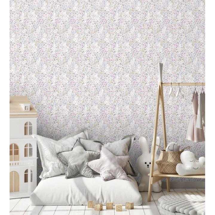 Papel pintado liberty floral mini tonos violeta - Alina Dainty 684539