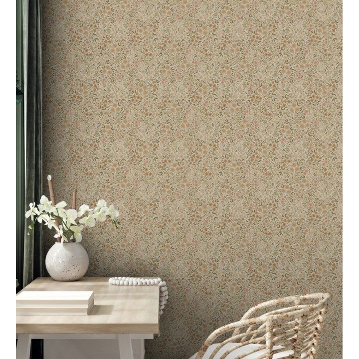 Papel pintado liberty floral mini tonos sepia - Alina Dainty 684546