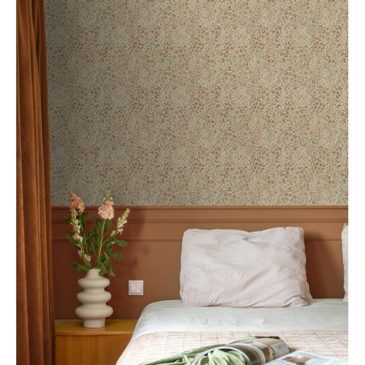 Papel pintado liberty floral mini tonos sepia - Alina Dainty 684546