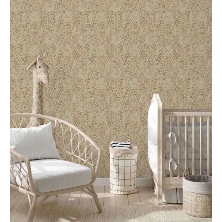 Papel pintado liberty floral mini tonos sepia - Alina Dainty 684546