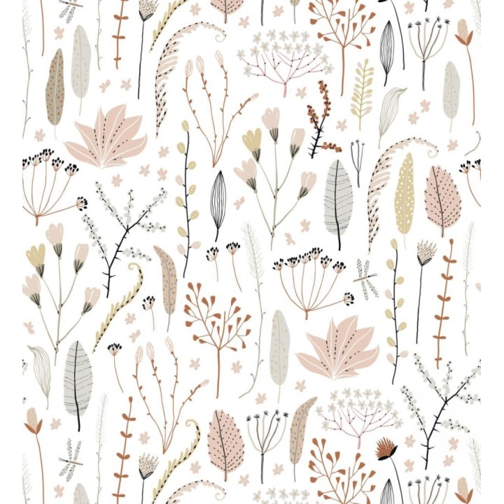 Papel pintado plumas y flores boho chic - Maya Breezy 684547