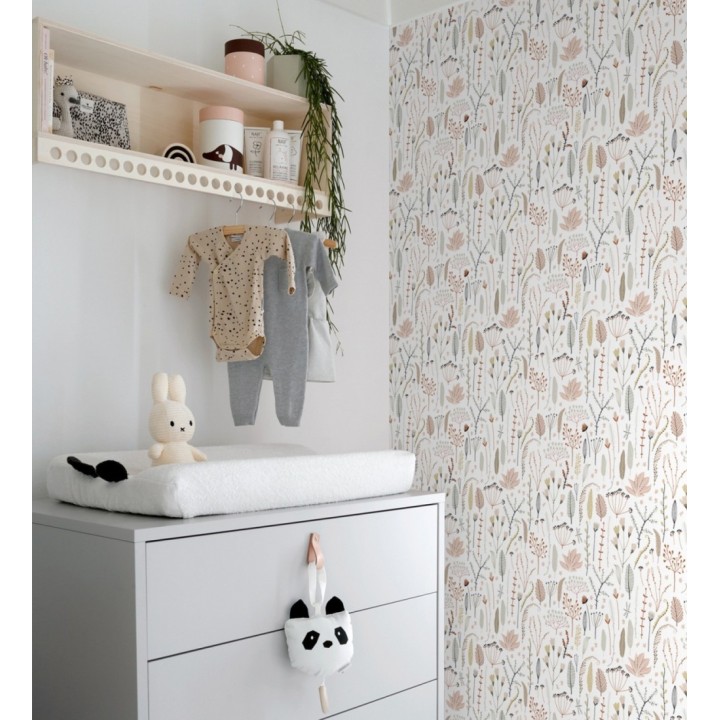 Papel pintado plumas y flores boho chic - Maya Breezy 684547