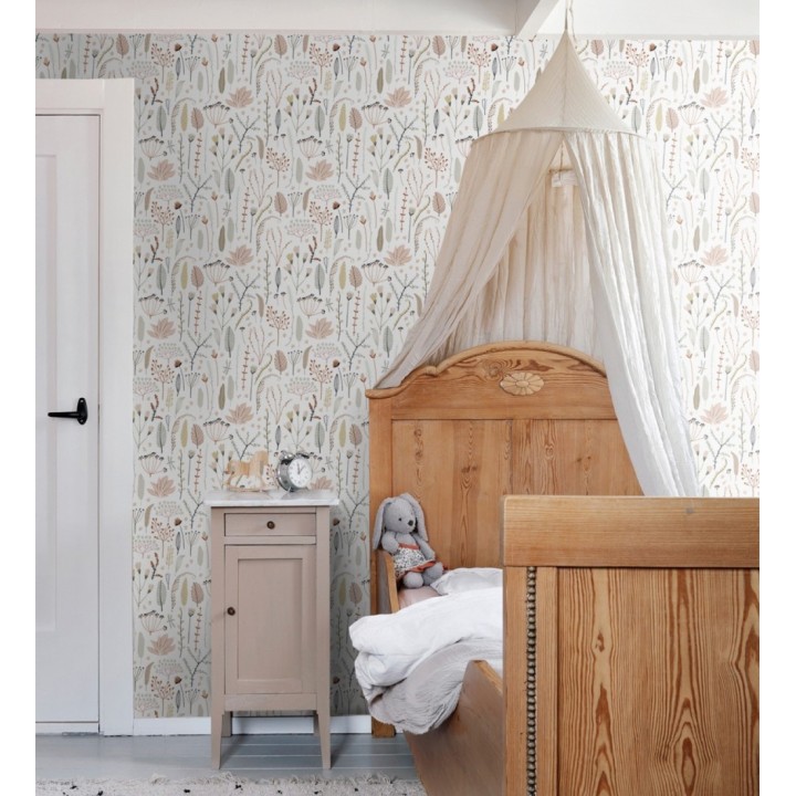 Papel pintado plumas y flores boho chic - Maya Breezy 684547