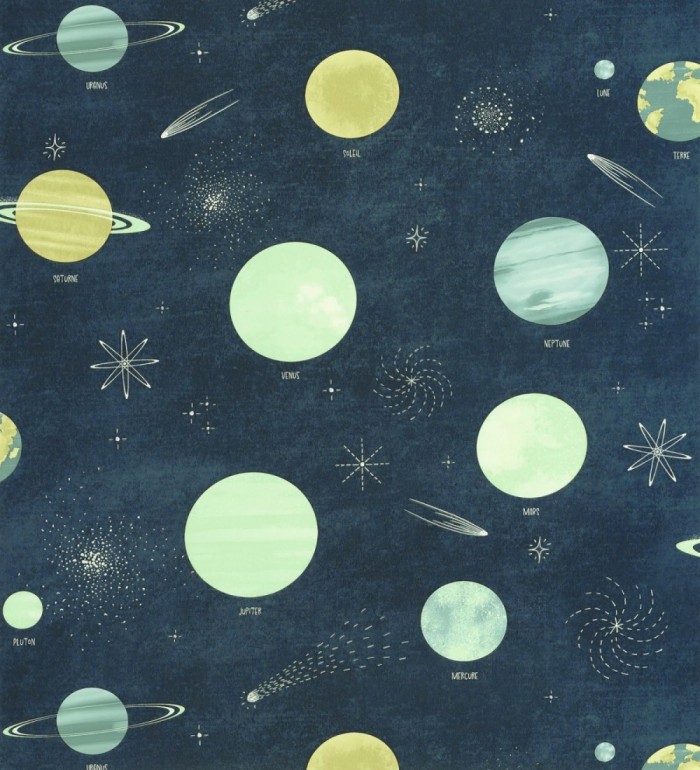 Papel pintado planetas sistema solar fondo azul noche - Juno Planetary 684551