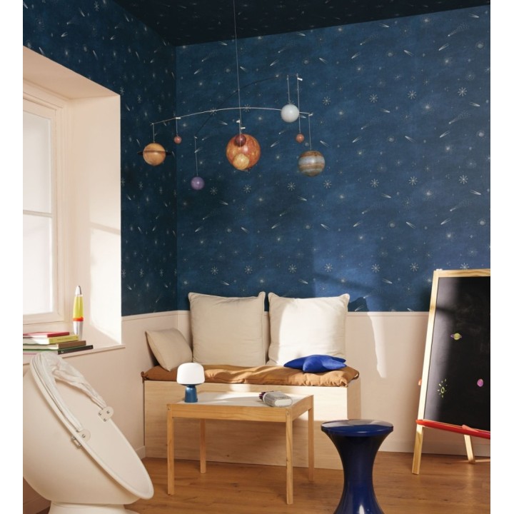 Papel pintado estrellas y galaxias fondo azul noche - Parisian Stellar 684554