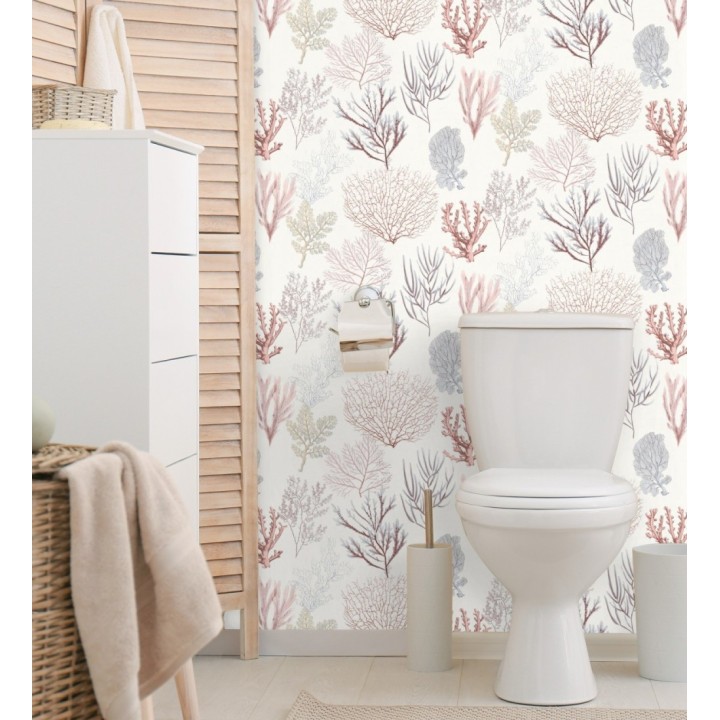 Papel pintado de corales marinos texturizado en tejido de fibras de lienzo - Baltic Forest 126562