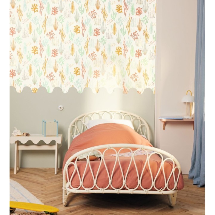 Papel pintado arrecife coralino tonos verdes y azules - Coraline Vivid 684570