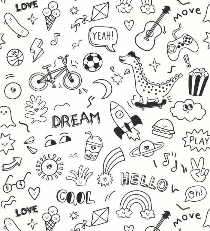 Papel pintado de emoticonos lifestyle infantil para niños - Denver Outdoor 684572