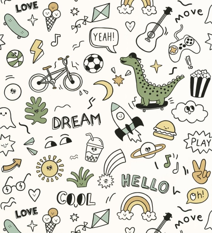 Papel pintado de emoticonos lifestyle infantil para niños - Denver Outdoor 684573