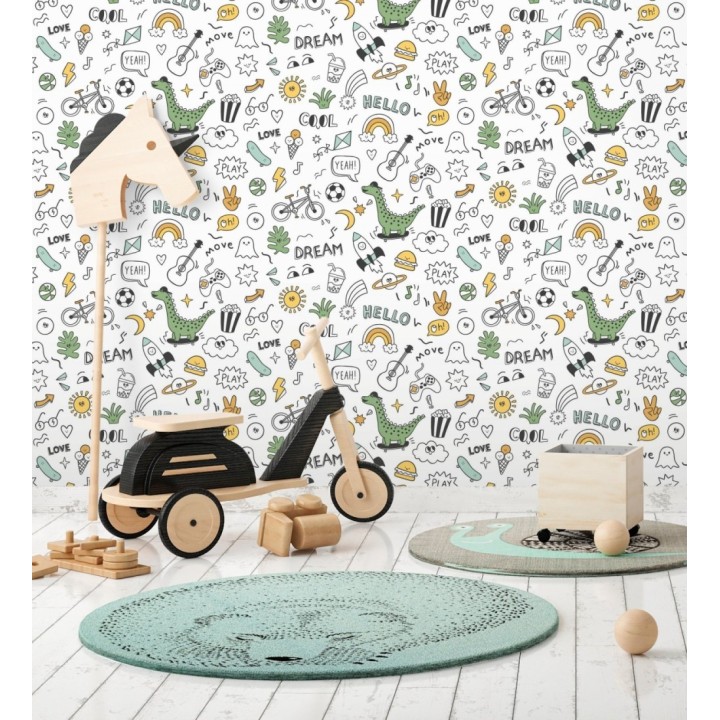 Papel pintado de emoticonos lifestyle infantil para niños - Denver Outdoor 684573