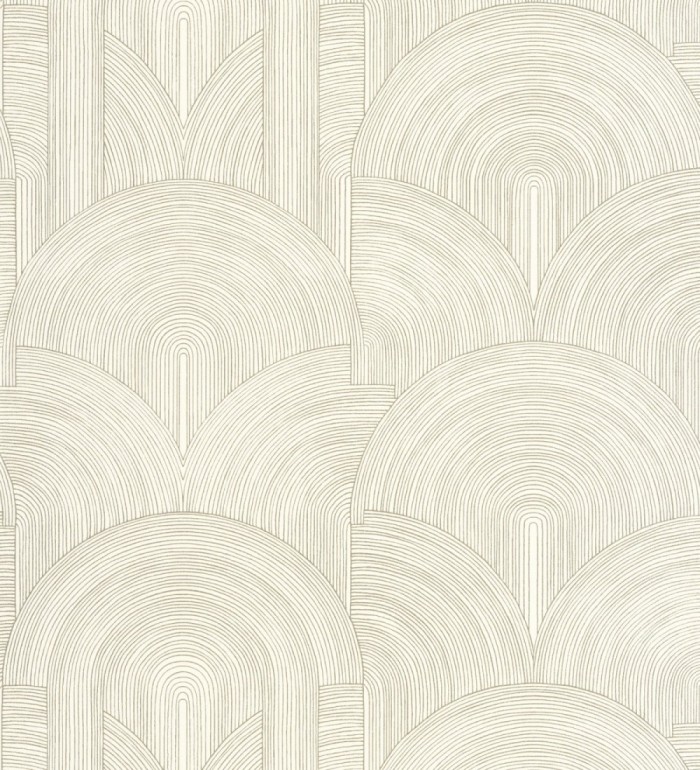 Papel pintado arcos art déco líneas doradas fondo blanco - Bombay Graphic 684577
