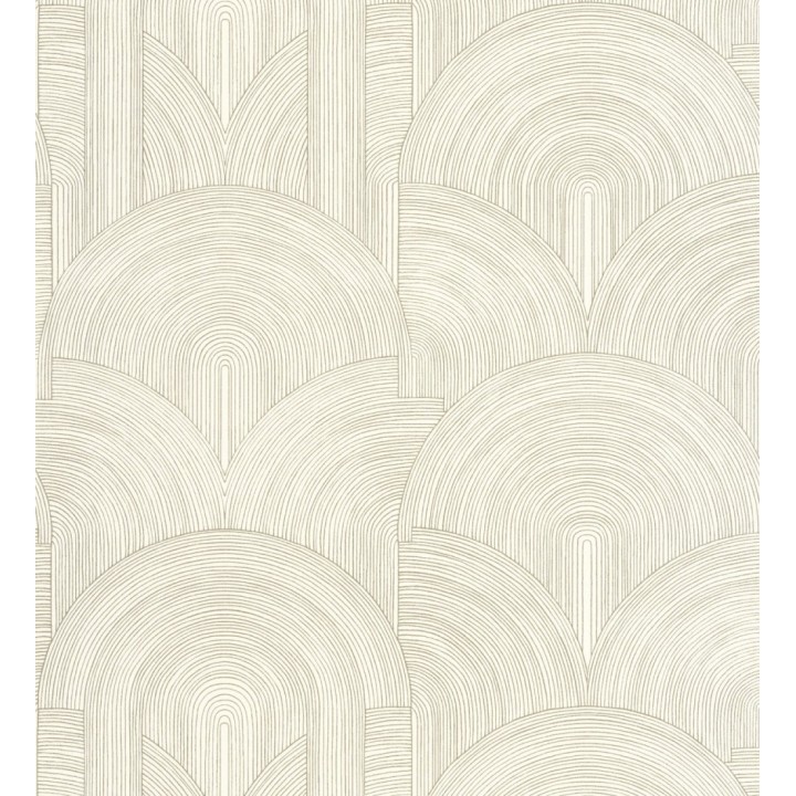Papel pintado arcos art déco líneas doradas fondo blanco - Bombay Graphic 684577