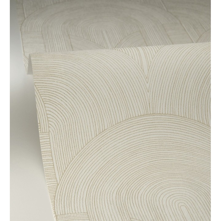 Papel pintado arcos art déco líneas doradas fondo blanco - Bombay Graphic 684577