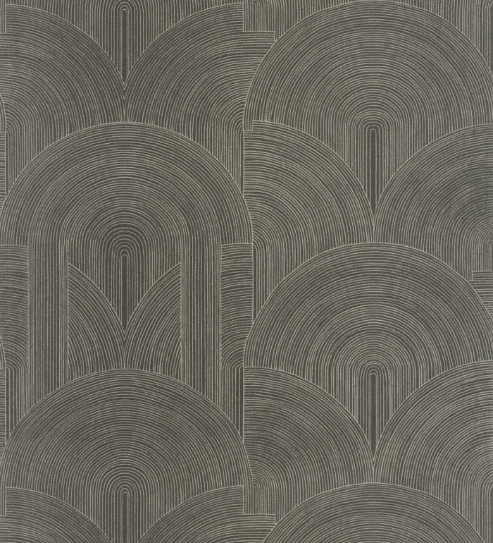 Papel pintado arcos art déco líneas doradas fondo negro - Bombay Graphic 684580