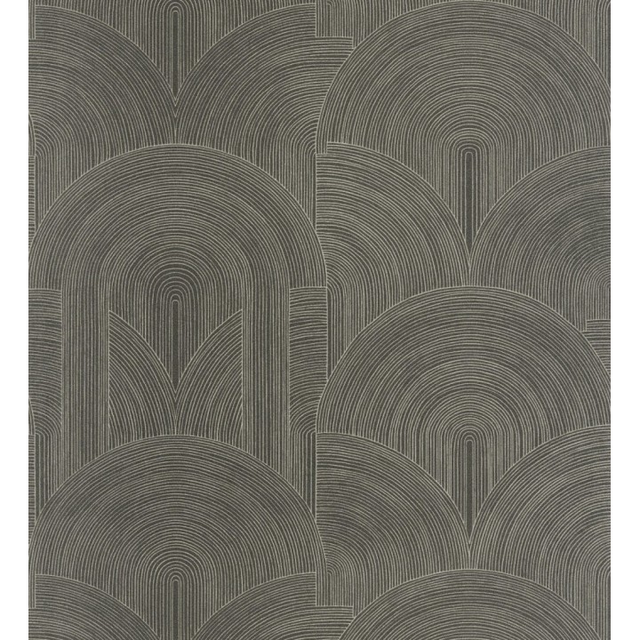 Papel pintado arcos art déco líneas doradas fondo negro - Bombay Graphic 684580