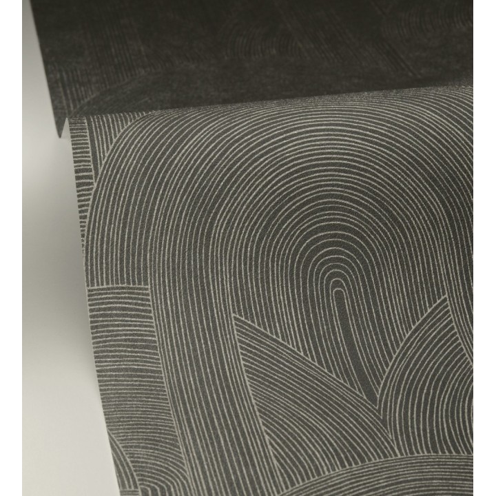 Papel pintado arcos art déco líneas doradas fondo negro - Bombay Graphic 684580