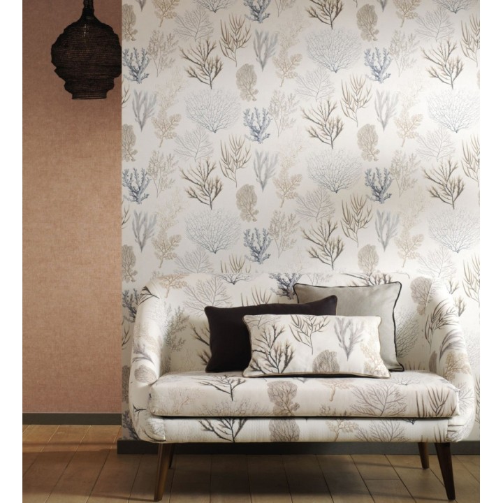 Papel pintado de corales marinos texturizado en tejido de fibras de lienzo - Baltic Forest 126563