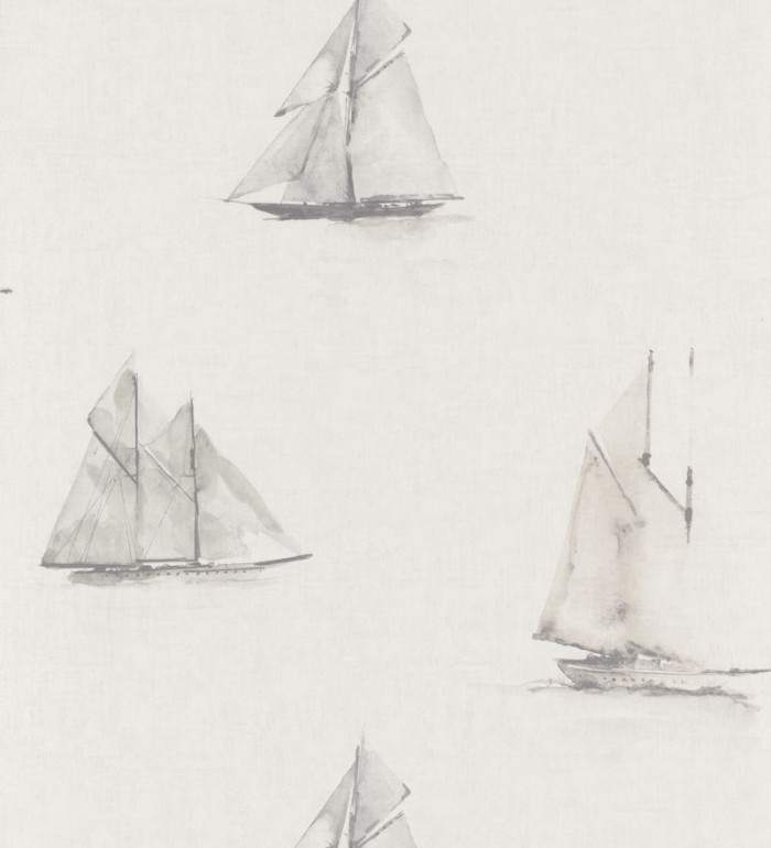 Papel pintado barcos de acuarela estilo náutico beige - Bristol Boats 126565