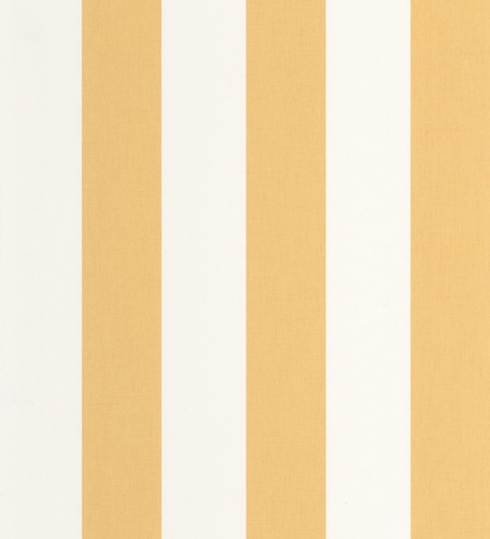 Papel pintado de rayas color marrón mostaza y blanco imitando al tejido de lino - Garbo Stripes 684592
