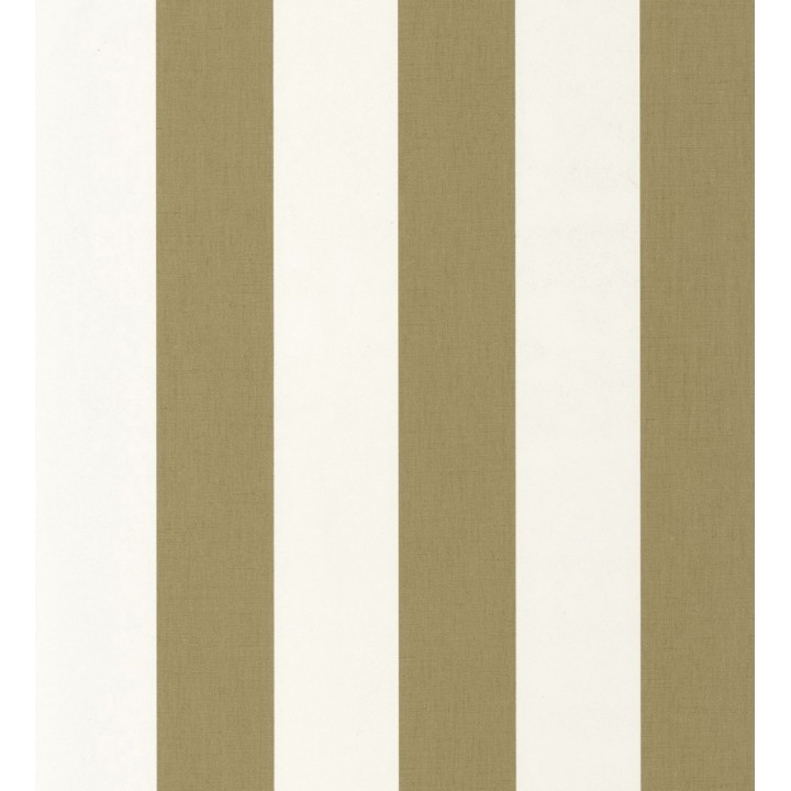 Papel pintado de rayas color verde militar y blanco imitando al tejido de lino - Garbo Stripes 684594