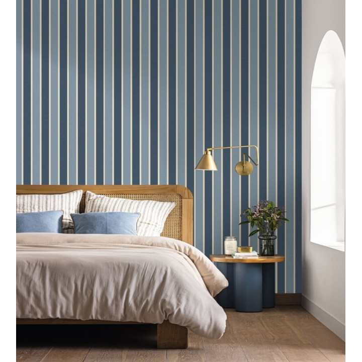 Papel pintado rayas elegantes en tonos azules - Windsor Supreme 684604