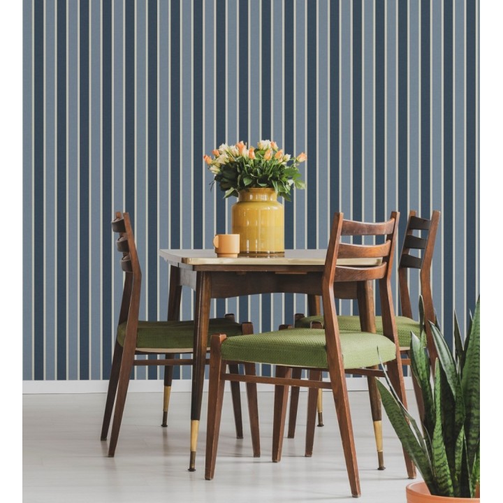 Papel pintado rayas elegantes en tonos azules - Windsor Supreme 684604