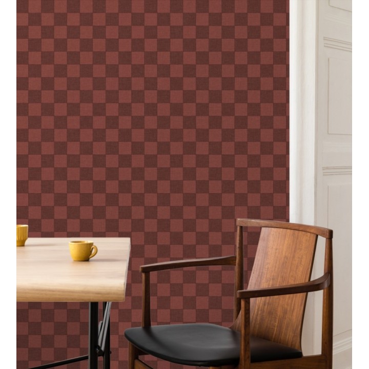 Papel pintado cuadros vichy rojo retro chic - Niger Squared 684610