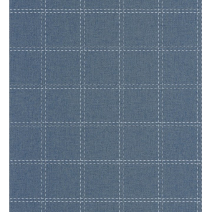 Papel pintado cuadros azul mediterráneo textura lino sutil - Wellington Grid 684614