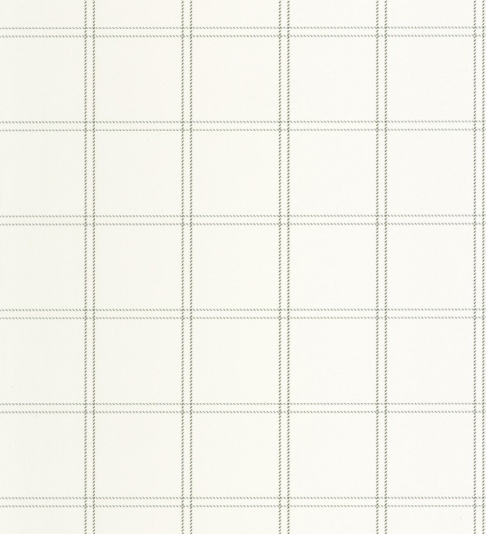 Papel pintado cuadros verdes textura lino sutil fondo blanco - Wellington Grid 684616