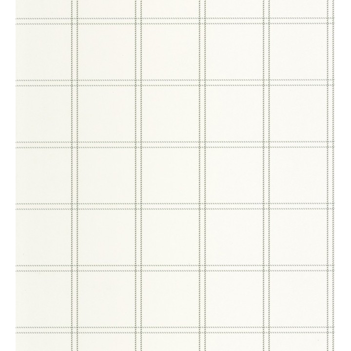 Papel pintado cuadros verdes textura lino sutil fondo blanco - Wellington Grid 684616