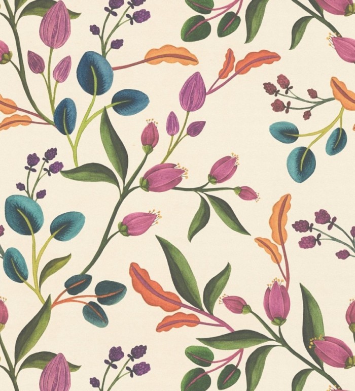 Papel pintado botánico vintage texturizado - Giverny Verdant 684621