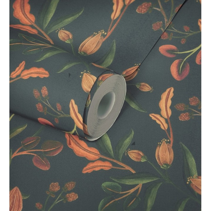 Papel pintado botánico vintage texturizado - Giverny Verdant 684622