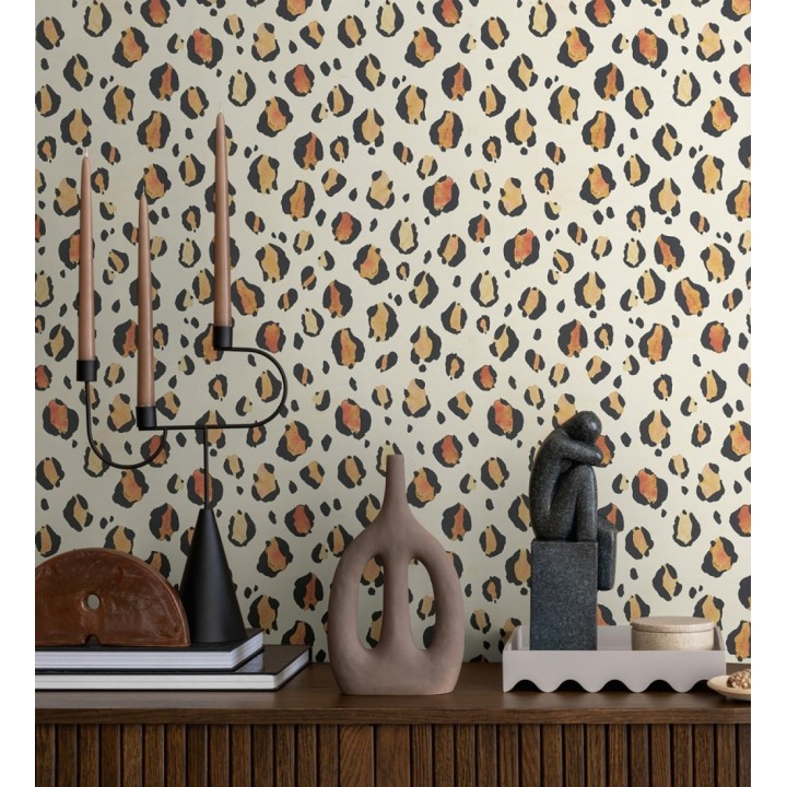 Papel pintado de leopardo clásico animal print - Leila Feline 684629