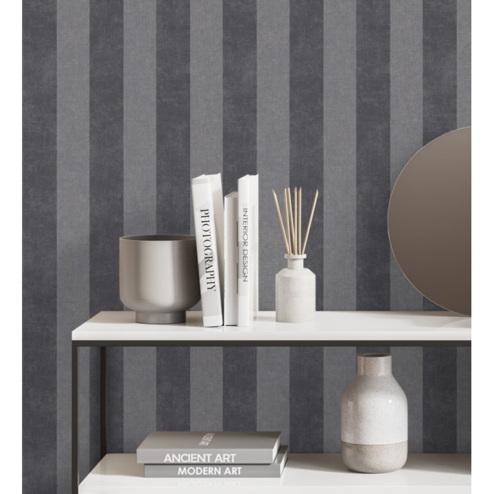Papel pintado rayas gris marengo - York Stripes 126572