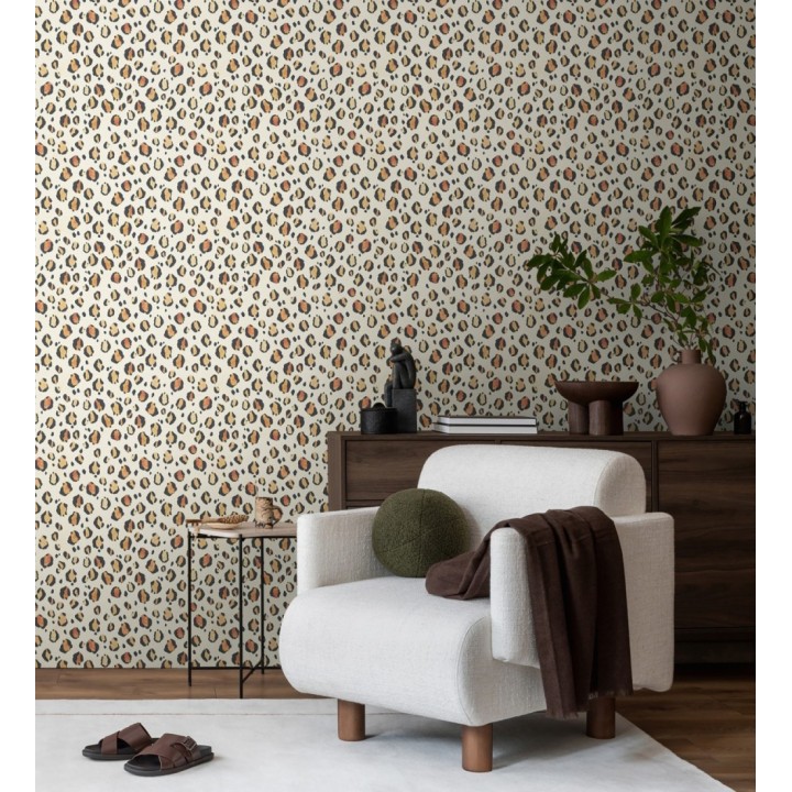 Papel pintado de leopardo clásico animal print - Leila Feline 684629