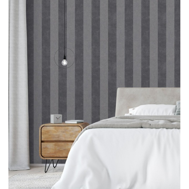 Papel pintado rayas gris marengo - York Stripes 126572