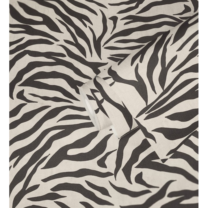 Papel pintado de cebra negro y blanco texturizado - Indira Striated 684632