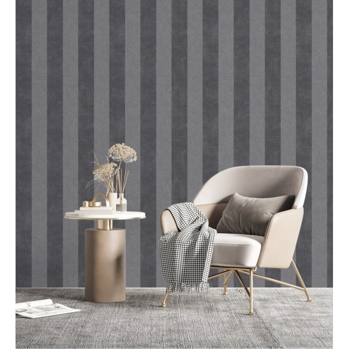 Papel pintado rayas gris marengo - York Stripes 126572
