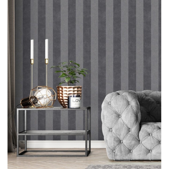 Papel pintado rayas gris marengo - York Stripes 126572