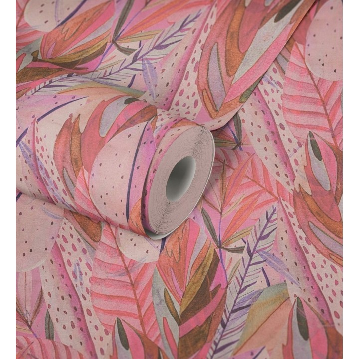 Papel pintado de hojas exóticas composición abstracta - Tulum Plumose 684642